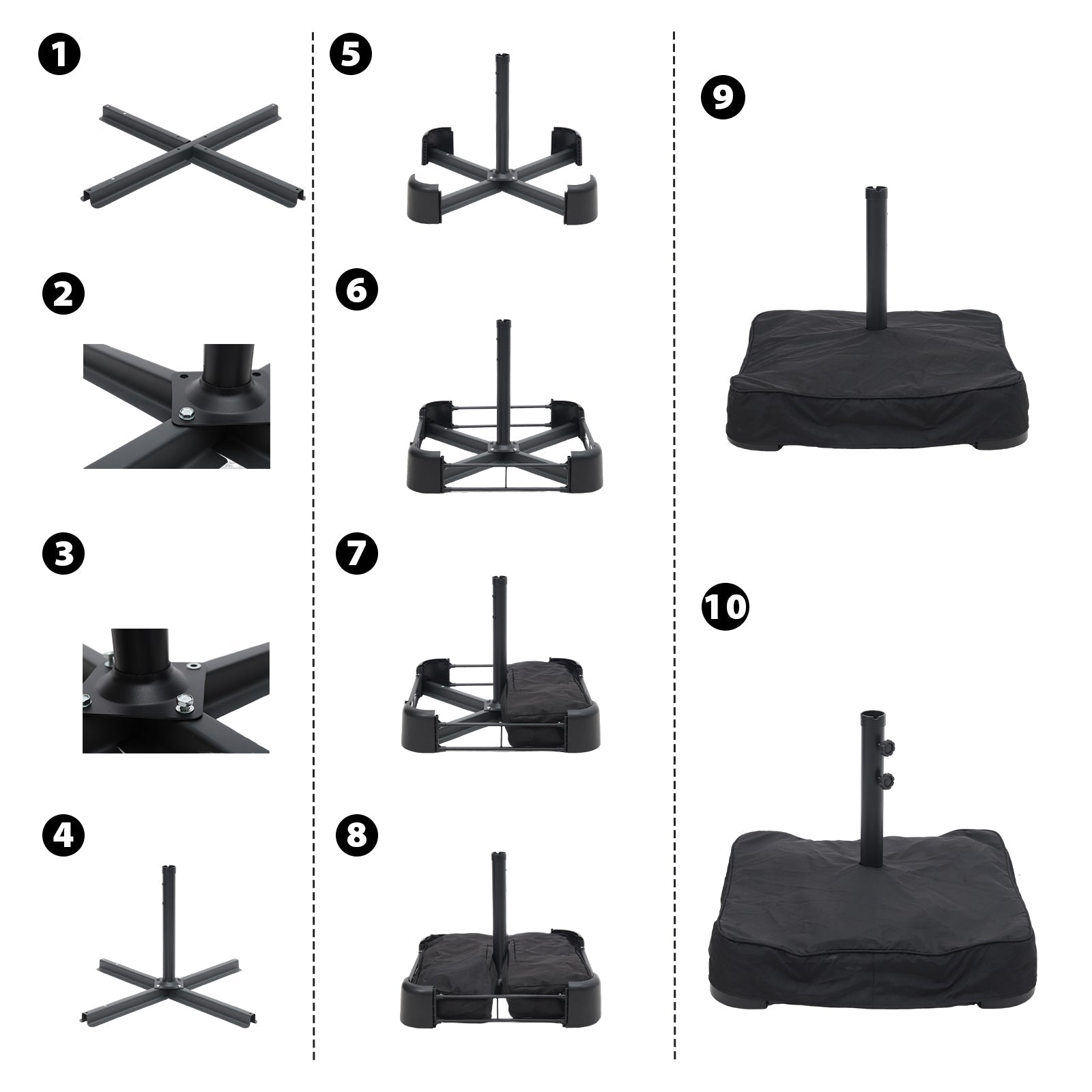Sekey Sonnenschirm 400 x 220 cm Doppel Sonnenschirm mit Ständer Doppelsonnenschirm Garten Sekey