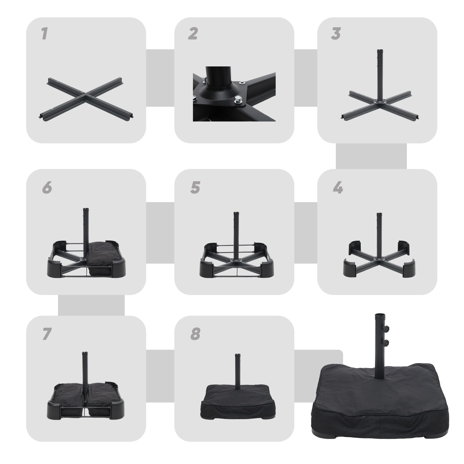 Sekey Sonnenschirm 400 x 220 cm Doppel Sonnenschirm mit Ständer Doppelsonnenschirm Garten Sekey