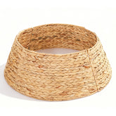 Salcar Weihnachtsbaumdecke aus Wasserhyazinthe – Handgefertigter Weihnachtsbaum Kragen in Natur, Ø 60 / 68 cm, Stilvoller Rattan Look