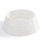 Salcar Weihnachtsbaumdecke aus Poly-Rattan in Weiß – Eleganter Weihnachtsbaumrock, Ø 60 / 66 cm, Stilvolle Abdeckung für den Baumständer