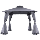 Sekey Garten Pavillon 3x3 m, Gartenzelt mit Moskitonetz, Atmungsaktives Doppeldach 160g/㎡ Polyester