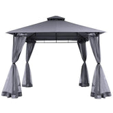 Sekey Garten Pavillon 3x3 m, Gartenzelt mit Moskitonetz, Atmungsaktives Doppeldach 160g/㎡ Polyester Sekey