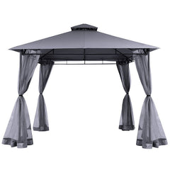 Sekey garden gazebo 3x3 m, garden tent with mosquito net, breathable double roof 160g/㎡ polyester