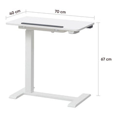 KOWO Electric Height Adjustable Side Table, with Wheels, C-Shape
