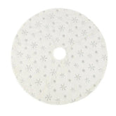 Salcar Christbaumdecke mit Schneeflocken Dekoration, Runder Teppich Weiße Plüsch Decke, Weihnachtsbaumdecke Baumrock, Baumteppich Weihnachten Salcar