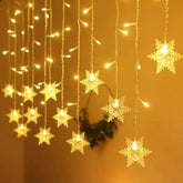 Salcar 3,2 x 0,8 m LED Lichtervorhang mit 18 Schneeflocken, 108 LEDs, 31V GS-zertifizierte Stromversorgung Salcar