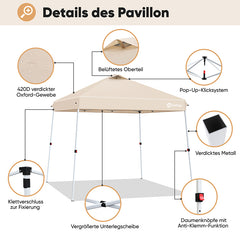 Sekey 300 x 300 cm folding gazebo with ventilated roof