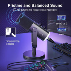 FIFINE USB / XLR Dynamic Microphone with Mute Button and Headphone Jack