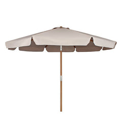 Sekey 300 cm Holz Sonnenschirm mit Volant, Sonnenschutz UV50+