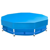 Sekey Poolabdeckung rund, passend für runde Stahlrahmenpools, reißfest und winddicht, mit verstellbaren Schnallen und Klettverschluss, blau Sekey