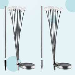 Salcar 2er Set LED Solar Gartenleuchte mit Blasen-Kugeln