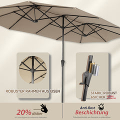 Sonnenschirm 400 x 220 cm Doppel Sonnenschirm mit Ständer Doppelsonnenschirm Garten