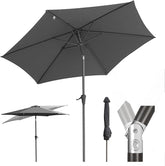 Salcar Sonnenschirm Ø 2,7 m – Kurbelschirm mit Knickgelenk, UPF 50+, UV-Schutz & wasserabweisend, GRS-zertifiziertes Polyester, für Garten, Terrasse & Balkon Sekey