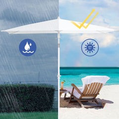 Sekey 180 x 125 cm balcony umbrella rectangular with protective cover, sun protection UV50+