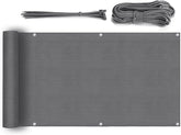 Sekey Balkon Sichtschutz, HDPE 220 g/m², halbtransparent, wind- und UV-beständig, wetterfest, mit Ösen, Nylon-Kabelbindern und Kordel, anthrazit Sekey