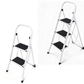 Sekey Klappbare Trittleiter 2 oder 3 Stufen – Stabile Stahlleiter, rutschfeste Stufen, platzsparend faltbar, SGS EN14183 geprüft, bis 150 kg belastbar
