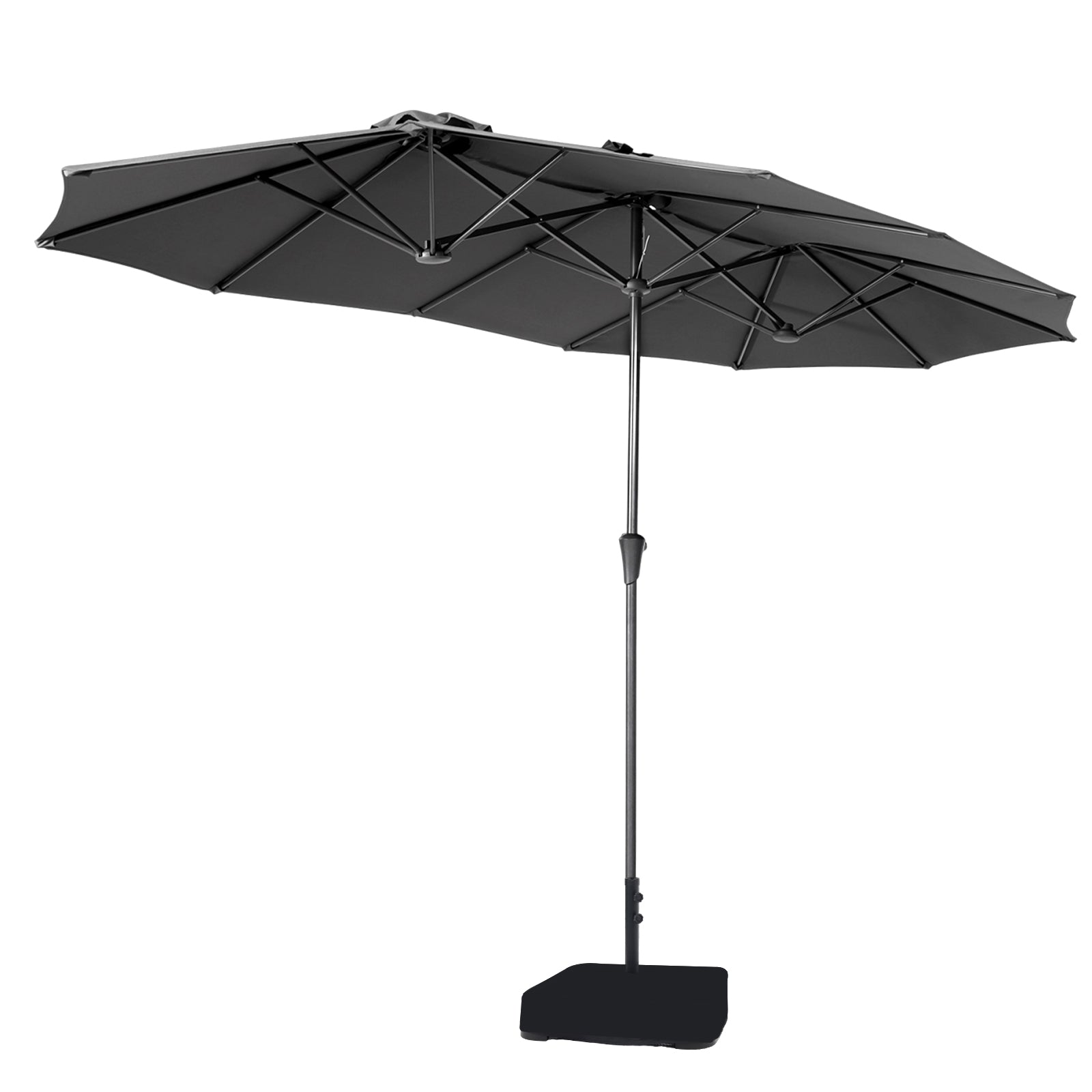 Sekey Sonnenschirm 400 x 220 cm Doppel Sonnenschirm mit Ständer Doppelsonnenschirm Garten Sekey