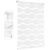 Sekey Duo-Rollo mit Wellenmuster - Doppelrollo Klemmfix ohne Bohren für Fenster, Sicht- & Sonnenschutz Sekey