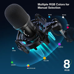 FIFINE USB Dynamic Microphone with Arm, Mute Button and Shock Mount