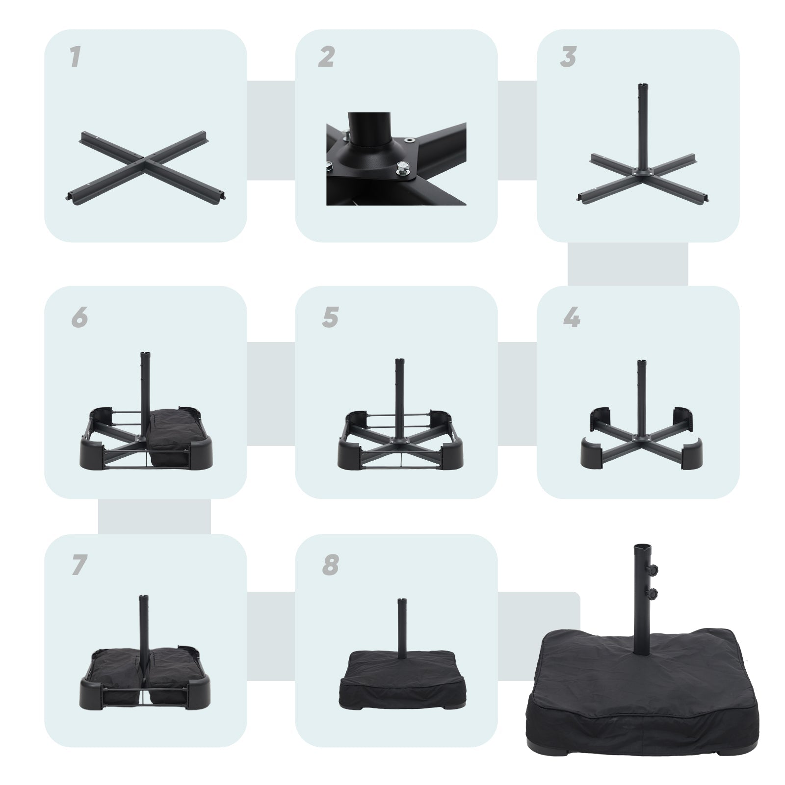 Sekey Sonnenschirm 400 x 220 cm Doppel Sonnenschirm mit Ständer Doppelsonnenschirm Garten Sekey