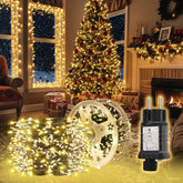 Salcar LED Cluster Lichterkette Kupferdraht | 200/400/600/800 LEDs | 5m/10m/15m/20m | Warmweiß, 8 Modi, Timer & Memory, IP44 Wasserdicht für Innen & Außen Salcar