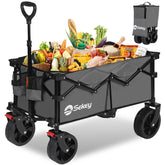 Sekey 4020 Faltbarer Bollerwagen 150kg mit Bremsen & Breitreifen – Robuster Handwagen für Gelände & Outdoor Sekey