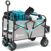 Sekey Faltbarer Transportwagen mit 200 kg Belastbarkeit – Robuster Bollerwagen mit Blasformreifen für Strand & Garten Sekey