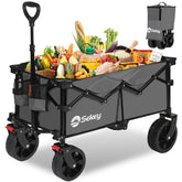 Sekey XXL Bollerwagen Faltbar 150L – Mit Bremsen, 150 kg Tragkraft, Breite All-Terrain-Reifen, Patentierter 4-Wege-Faltmechanismus, Kein Aufbau nötig (Modell 4020)