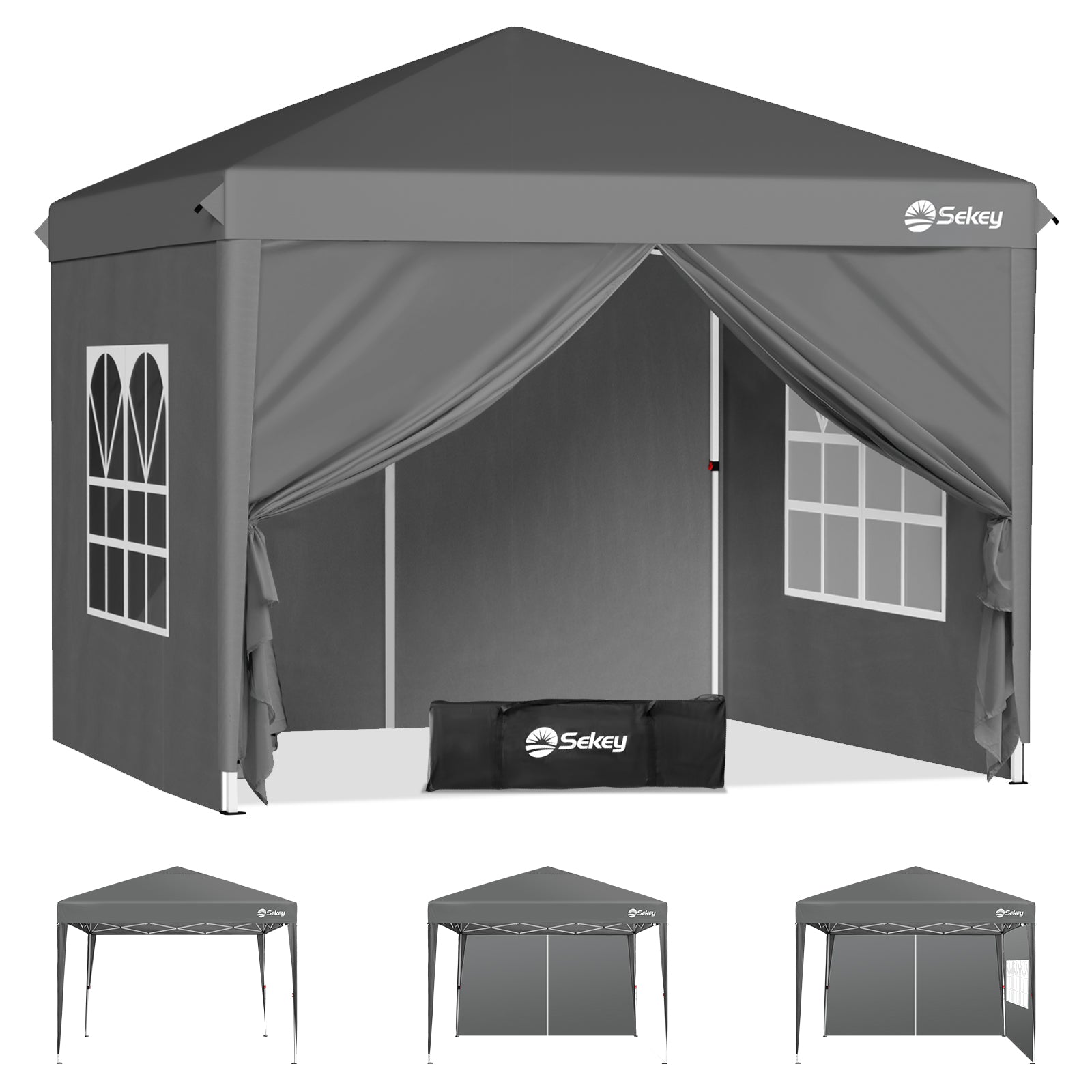 Sekey 2x2m Pop-Up Pavillon mit Seitenwänden – Wasserdicht, Windfest & – sekeymall
