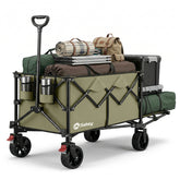 Sekey Bollerwagen faltbar bis 150 kg, 160–240 L Handwagen mit erweiterbarer Heckklappe, faltbarer Transportwagen mit 360° Rädern & Bremse, 600D Oxford-Stoff, für Garten, Camping & Hund, 3027