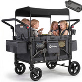Sekey Kinder-Bollerwagen 7070, faltbar, mit Zwillingsmodus Face-to-Face & Back-to-Back, 80 kg Tragkraft, 5-Punkt-Gurt, 4-Rad-Federung, Sonnendach, Kühltasche & Getränkehalter Produktbeschreibung