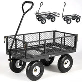 Sekey 100L / 300KG garden trolley with removable side panels and pneumatic tires