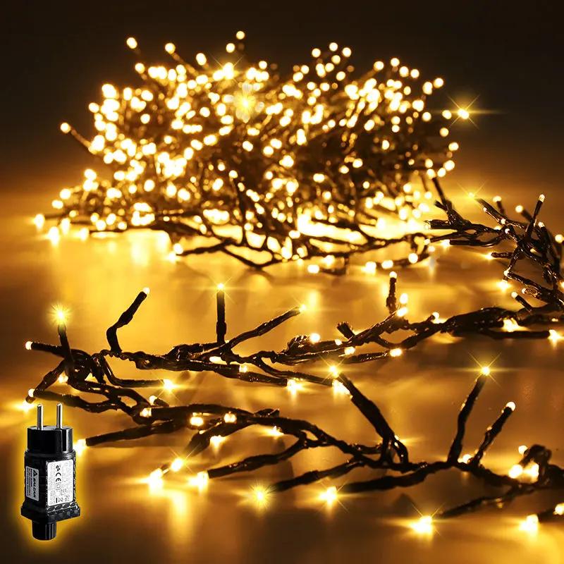 Salcar 10 m LED Cluster Lichterkette mit 1000 LEDs – Festliche Beleuchtung für Innen und Außen – sekeymall
