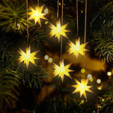 Salcar 3/6er-Set 3D Stern Lichterkette, 3/6 LEDs, warmweiß Salcar