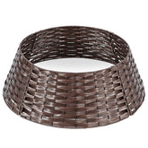Salcar Weihnachtsbaumkragen Braun aus Poly-Rattan – Weihnachtsbaumrock & Christbaumständer Abdeckung