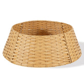 Salcar Weihnachtsbaumkragen Natur aus Poly-Rattan – Weihnachtsbaumrock & Christbaumständer Abdeckung