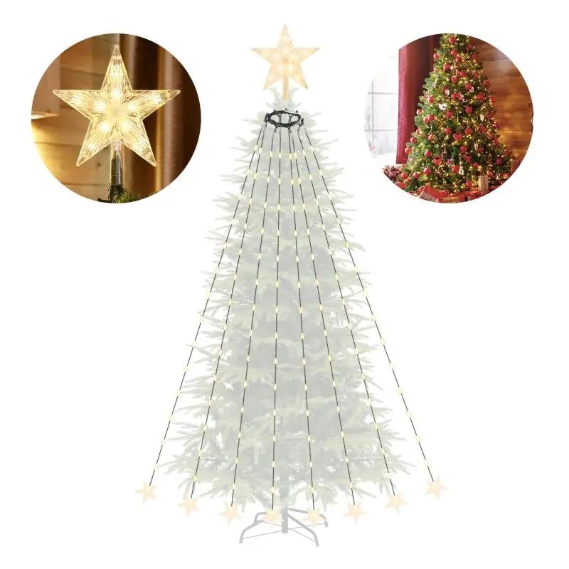 Salcar LED Weihnachtsbaum-Lichterkette 2m x 10-Ring für Bäume bis 2,8m – sekeymall