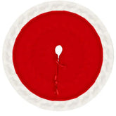 Salcar Baumteppich Weihnachten rund, Weihnachtsbaumdecke rot weiß, Plüsch Weihnachtsbaum Röcke Salcar