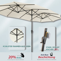 Sonnenschirm 400 x 220 cm Doppel Sonnenschirm mit Ständer Doppelsonnenschirm Garten