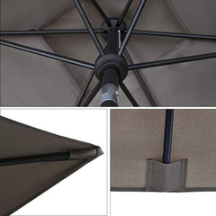 Sekey 210 x 140 cm aluminum parasol with crank, sun protection UV50+