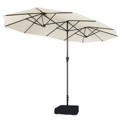 Sonnenschirm 400 x 220 cm Doppel Sonnenschirm mit Ständer Doppelsonnenschirm Garten