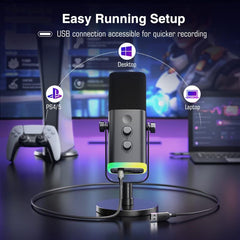 FIFINE USB / XLR Dynamic Microphone with Mute Button and Headphone Jack