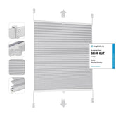 Sekey Plissee ohne Bohren, Hellgrau Sekey