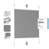 Sekey Plissee ohne Bohren, Dunkelgrau Sekey