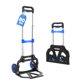 Sekey Klappbare Sackkarre – Ultraleicht (3,5 kg), 80 kg Tragkraft, 3-stufig höhenverstellbar, Aluminium Transportkarre mit TPR-Rädern & ergonomischem Griff