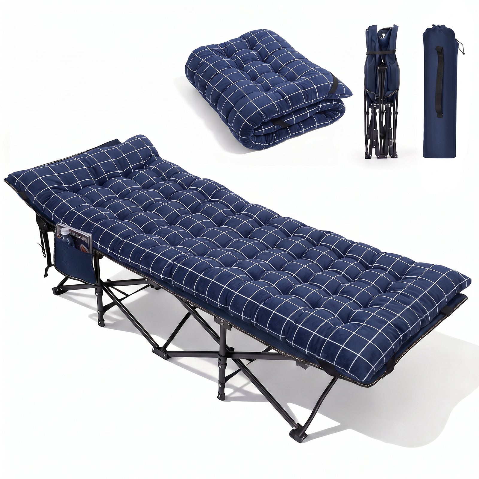 Sekey Feldbett Klappbar mit Matratze 190 × 71 cm – Campingbett bis 200 – sekeymall