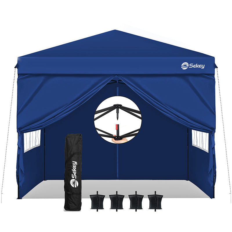 Sekey 3x3 m folding gazebo with 4 side panels and 4 sandbags