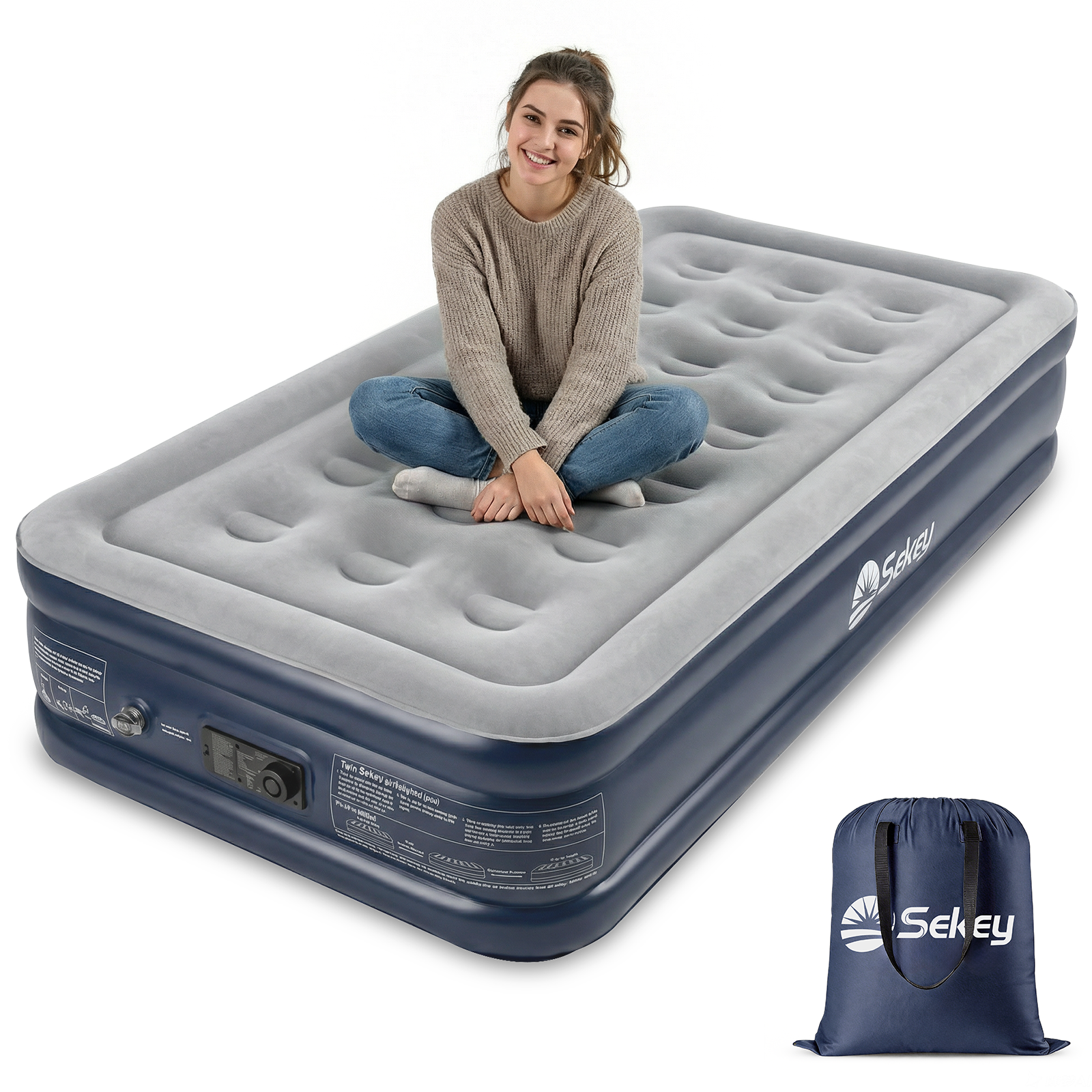 Sekey XXL Luftmatratze selbstaufblasend 1 Person 203×102×40 cm, extra – sekeymall