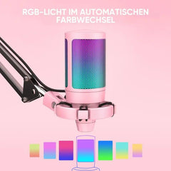 Fifine USB Kondensator Mikrofon mit Arm und Stummschalttaste, A6T Sekey