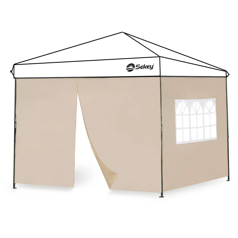 Sekey 3×3m side wall for gazebo, set of 2, with zipper and window